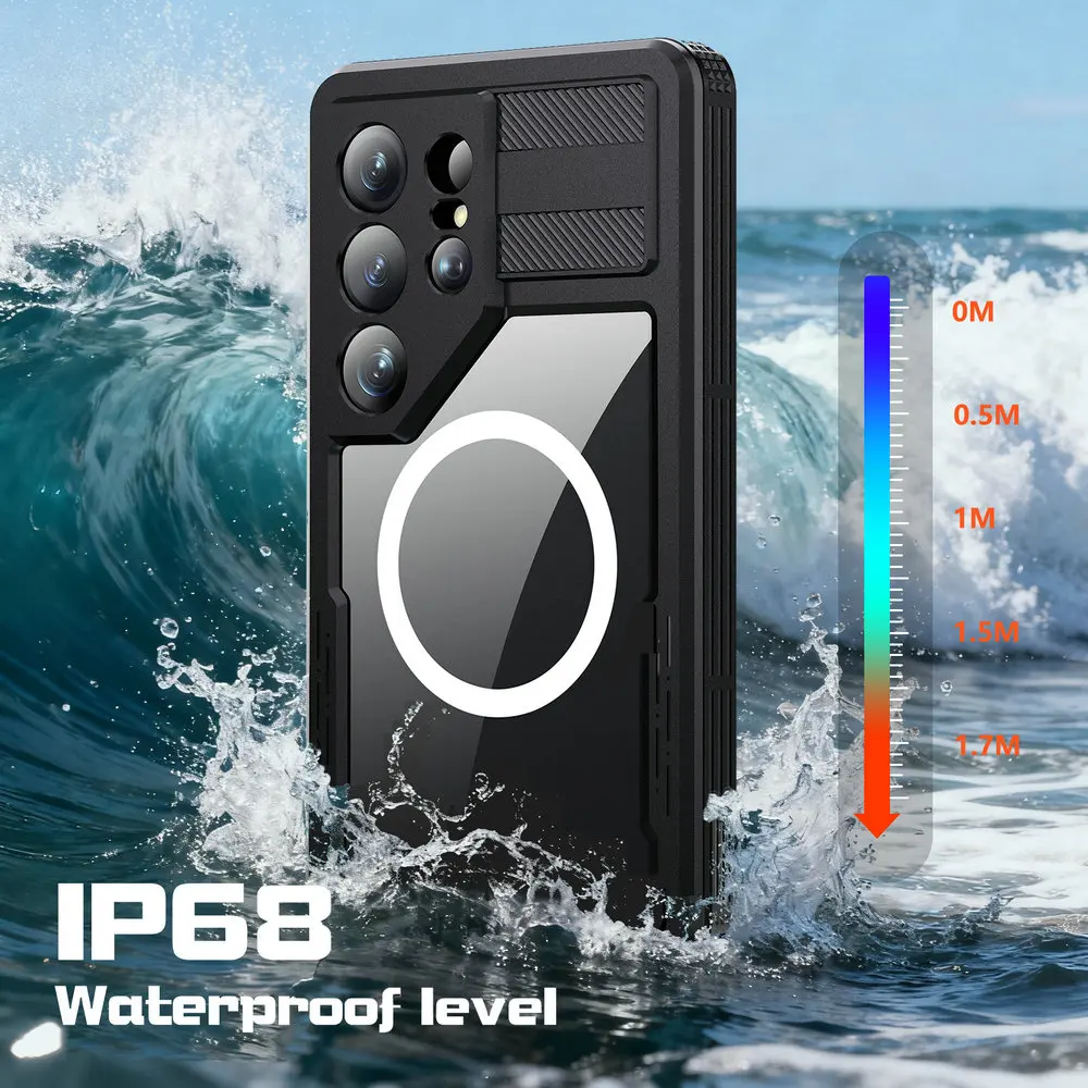 

IP68 Waterproof Case for Samsung Galaxy S26 Ultra 2026 Magsafe Cover Diving Sealing 360 Protect Water Proof Funda Phone S26 Plus