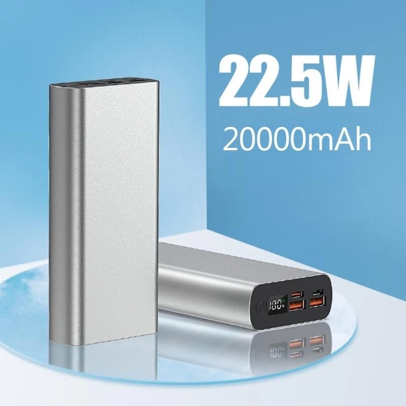 1260110   Polymeer batterij opladen Mobiele voeding Behuizing Case PD 22,5W Digitaal display Aluminiumlegering