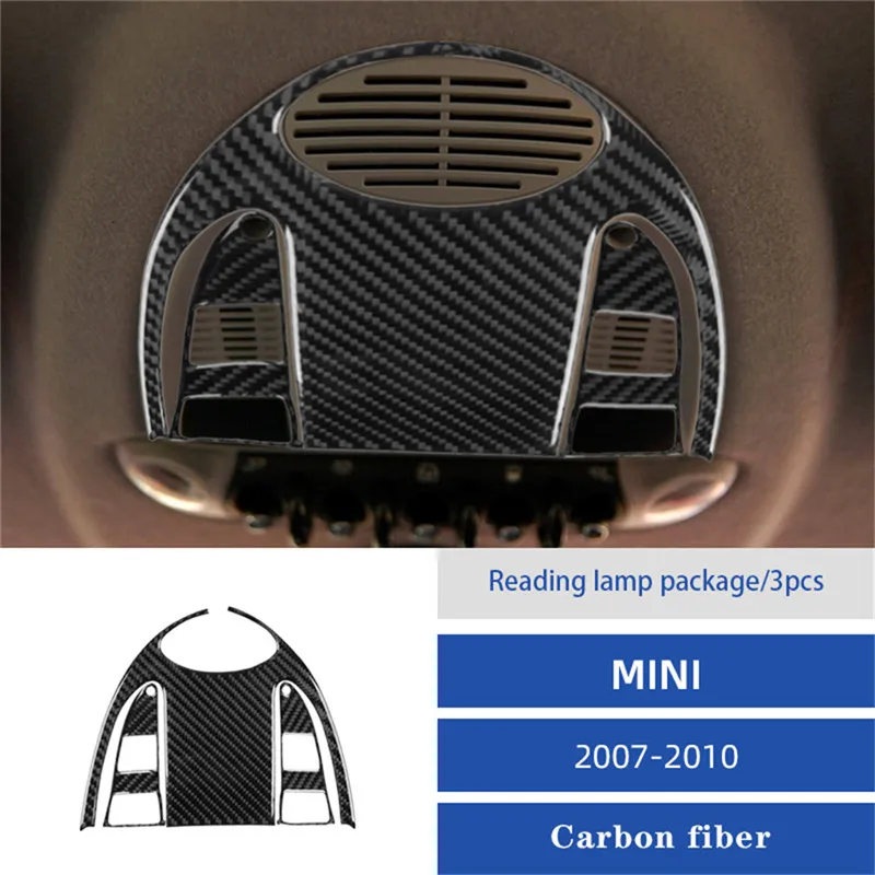 

For BMW MINI Cooper R55 R56 R57 2007 2008 2009 2010 Accessories Car Reading Light Panel Carbon Fiber Stickers