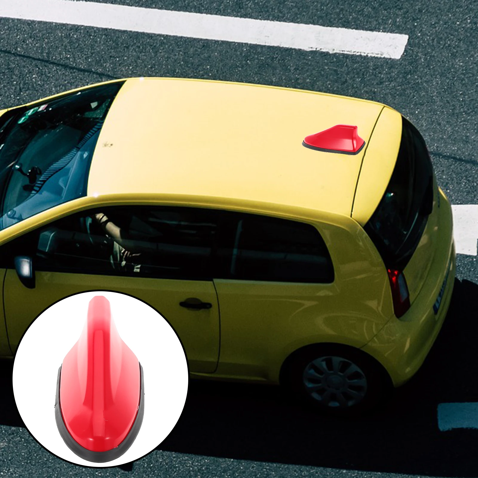 

Fin Car Antenna Cover Waterproof Roof Decorative Signal Durable Easy Install Abs Silicone Automotive