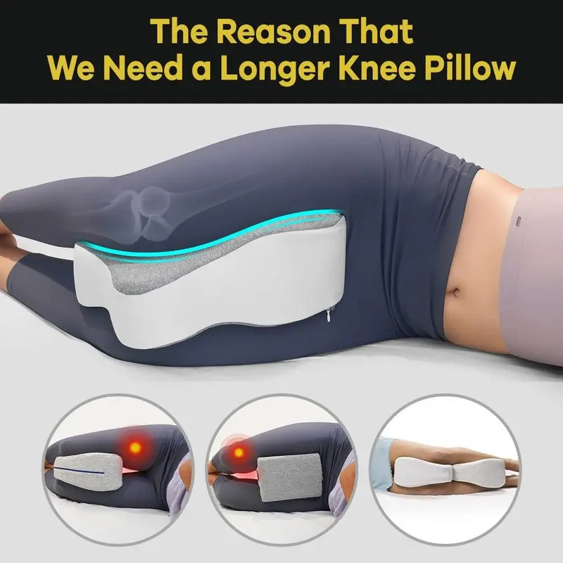 Memory Foam Leg & Knee Pillow For Side Sleeping Between Legs Cushion Relieve Sciatica Back Hip Joint Discomfort