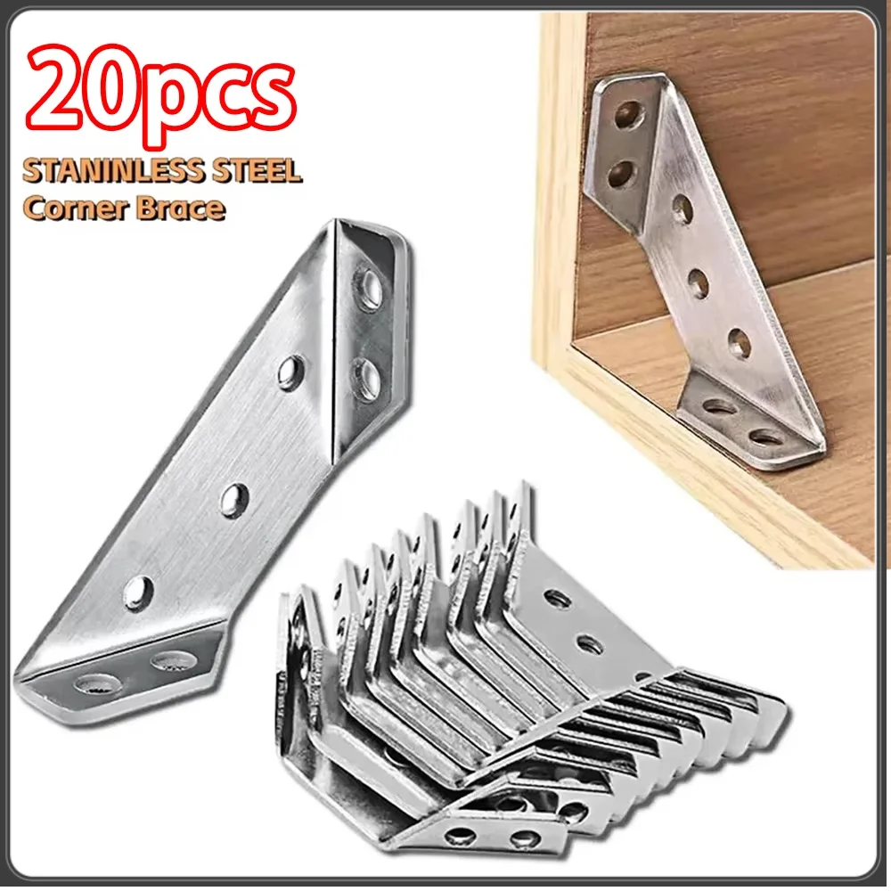 10/20/pcs Thickened Stainless Steel Angle Code 90 Degrees Right Angle Fixed Bracket Furniture Connectors