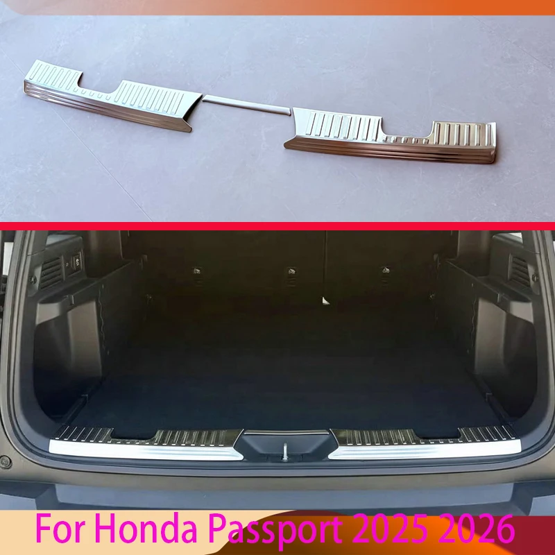 For Honda Passport 2025 2026 Car Accessories Stainless Steel Rear Trunk Scuff Plate Door Sill Cover Molding Garnish