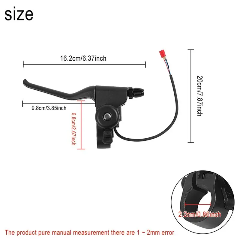A74K Left Brake Lever Handle with Bell for GOTRAX GXL V2 Apex Pro XL Rival XR, Anti-Slip Nylon Electric Scooter Parts