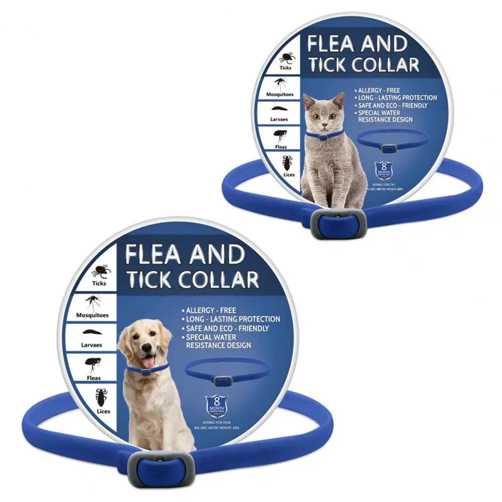 Dog Flea Tick Prevention Collar Long-term Protection Flea Collar for Cats Dogs Adjustable Tick Collar Natural Pet Tick Advanced