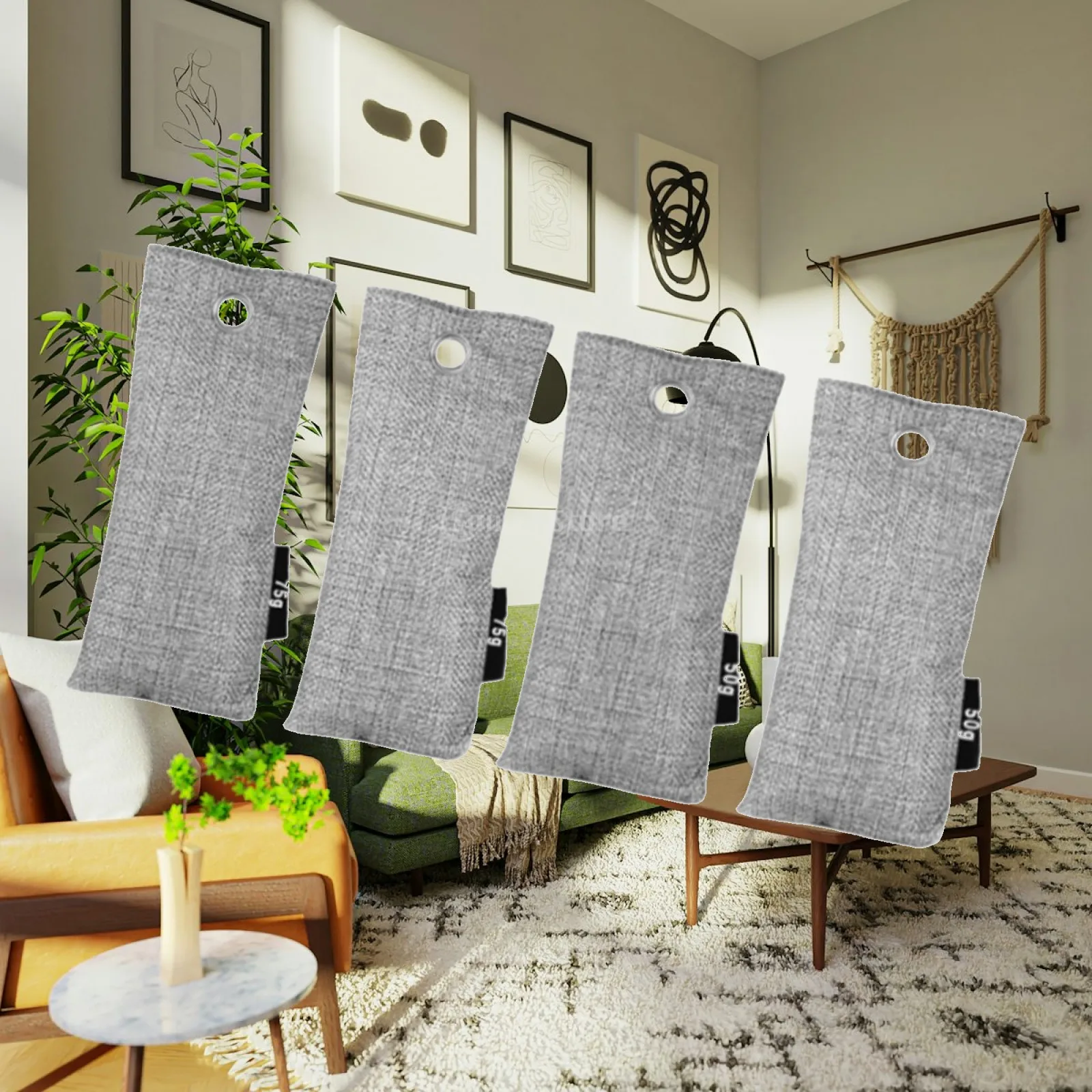 4 Pieces Fridge Deodoriser Kit for Bedroom Kitchen Closet Wet Rainy Weather