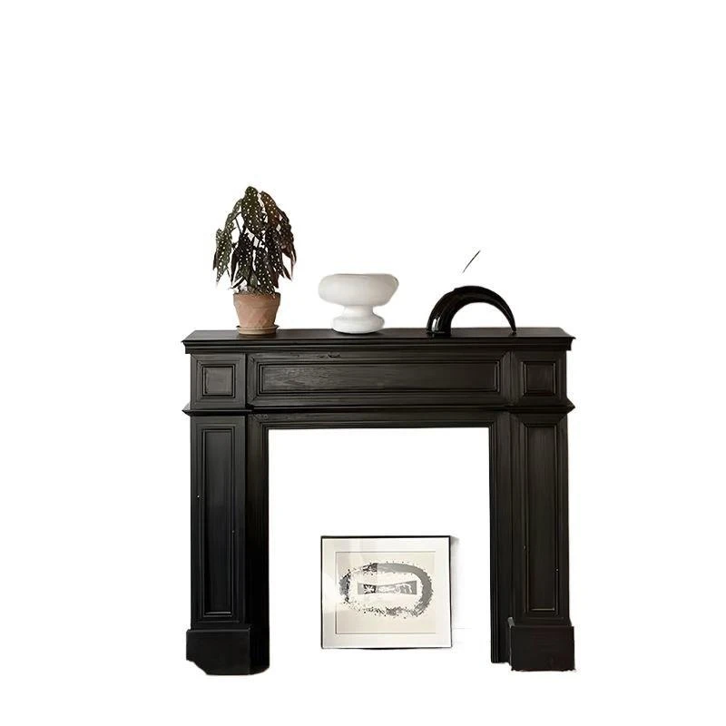 American retro fireplace rack old log color decorative cabinet living room entrance French white cabinet pastoral bed