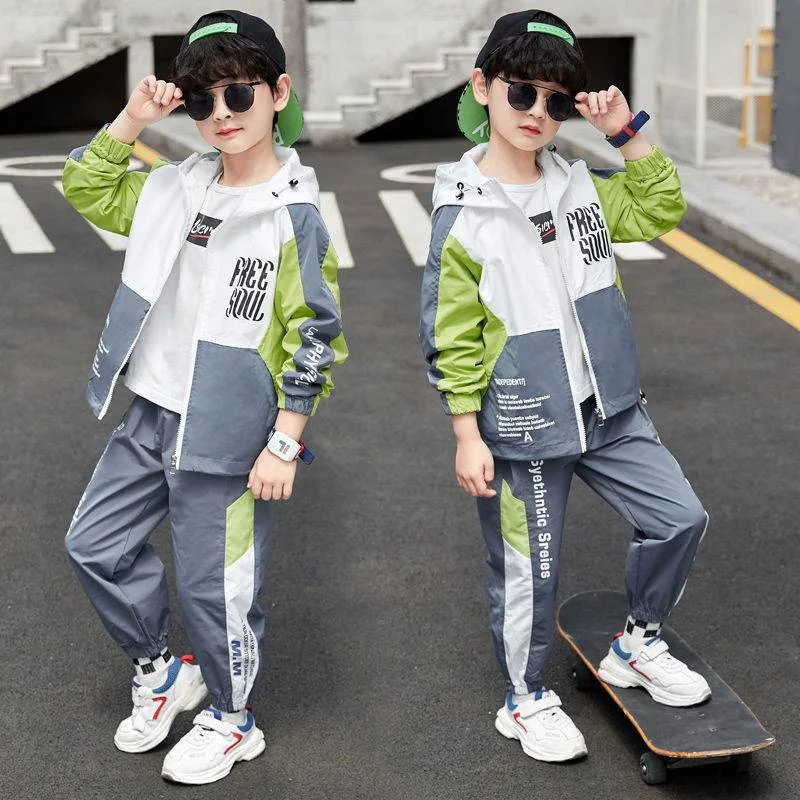 Boys Suit Sweatshirts +Pants Cotton 2Pcs/Sets 2023 Stylish Spring Autumn Thicken Sports Sets Kid Breathable Children Clothing