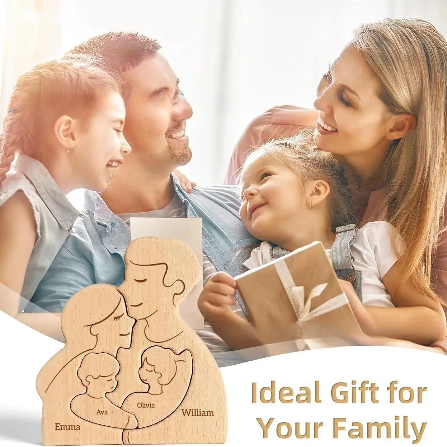 Custom Name Wooden Home Decorations, Personalized Home Puzzles, Warm Home Decorations, Mother's Day and Father's Day Warm Gifts
