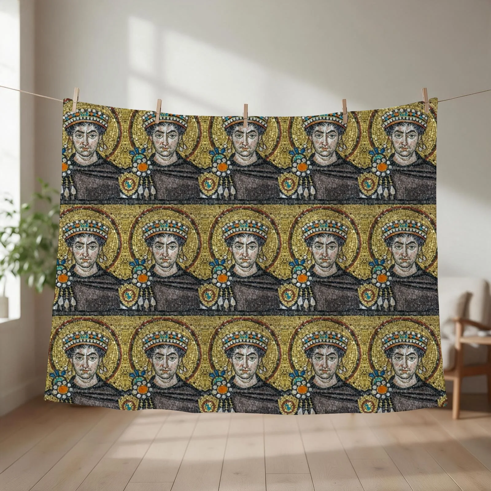 Justinian Throw Blanket couch cozy soft plush fuzzy picnic outdoor blanket