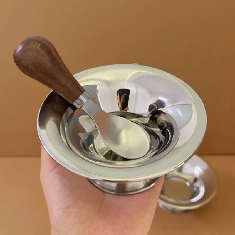 

304 Stainless Steel Salad Bowl, Ice Cream Cup, Fruit Bowl, Round Milkshake Cup, Dessert Highleg Bowl