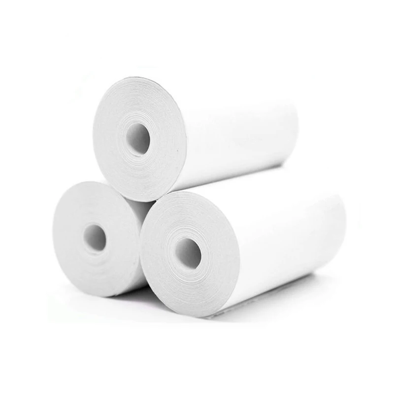 Rollo de hojas de papel térmico, impresora térmica de 55x30mm, papel blanco de copia a Color de alta calidad, papelería de oficina