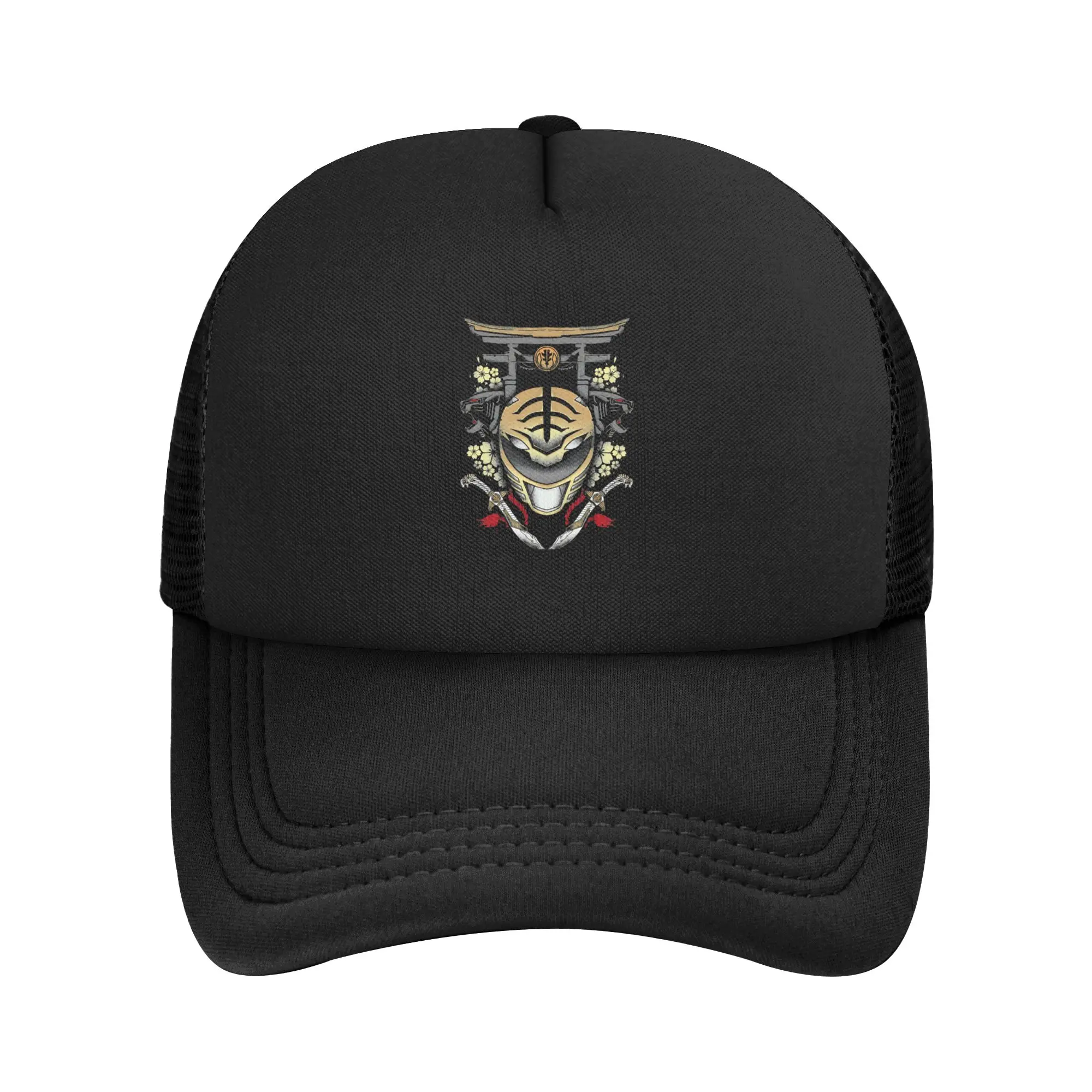 Unisex White Power Rangers  Trucker Hats Outdoor Mesh Baseball Cap Polyester  Hats Adjustable Sports Cap Summer