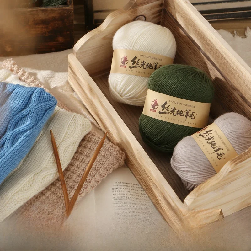 

100 Pure Wool Medium Thick Wool Yarn Handmade DIY Knitting Sweater Scarf Coat Baby Wool Ball Soft Warm Fabric for Autumn Winter