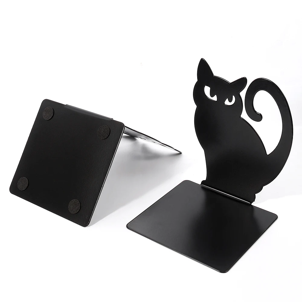 Imagem -06 - Black Cat Heavy Book Stand Book Rack Bookends Ferro Prateleira Organizador Home Desk Papelaria