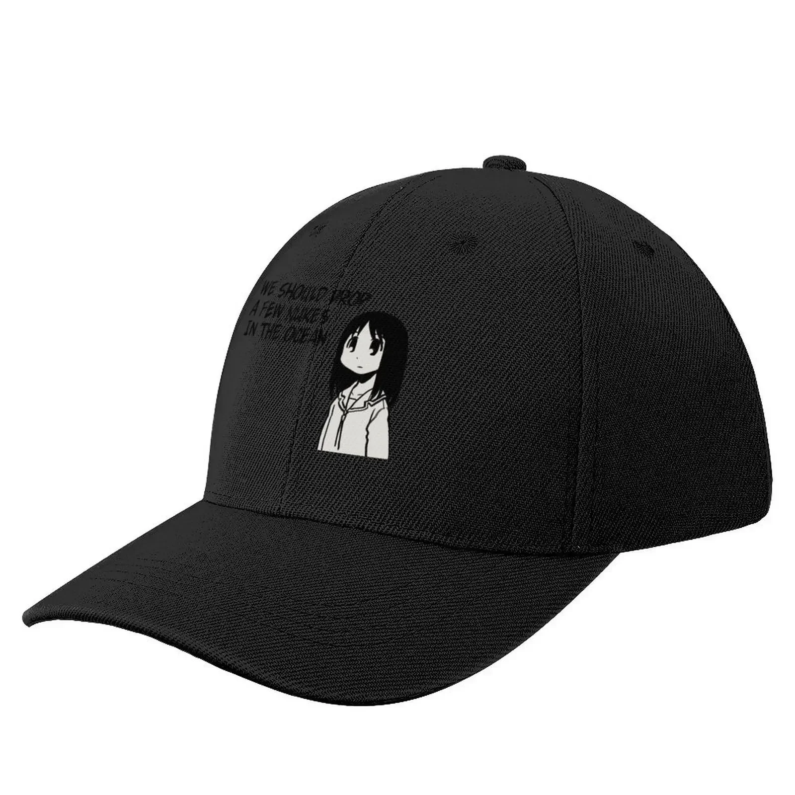 I draw that panel of osaka saying we should drop a few nukes in the ocean / azumanga daioh Baseball Cap tea Hat Woman Men's