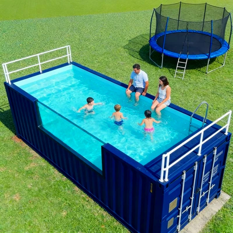 Luxury shipping container pool 20ft waterproof durable outdoor above ground pool garden terrace backyard relaxation Customized