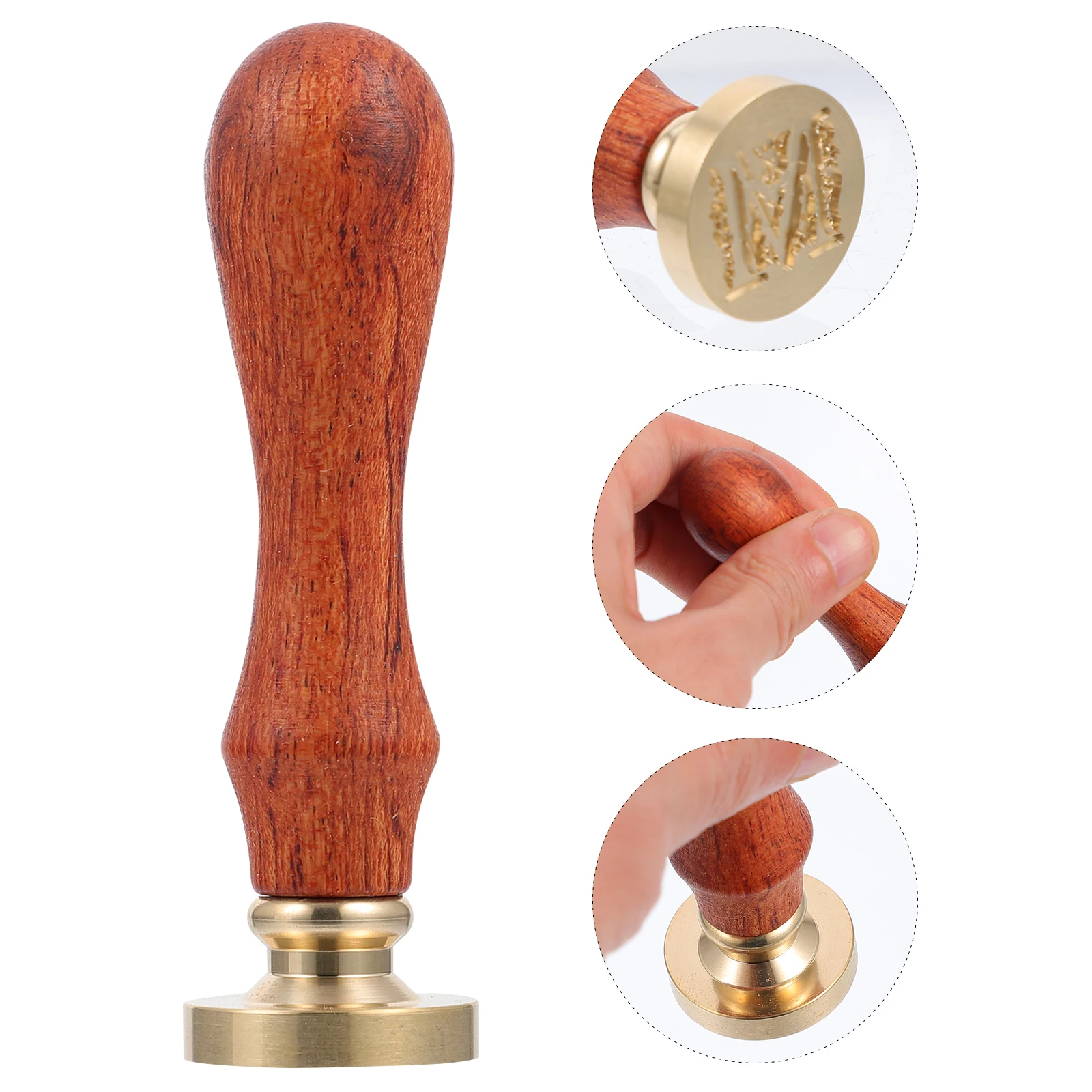 

1Pcs Retro Style Fire Wax Seal Stamp with Alphabet Pattern Letter M High-Quality Wood Copper DIY Decor for Scrapbook Envelope