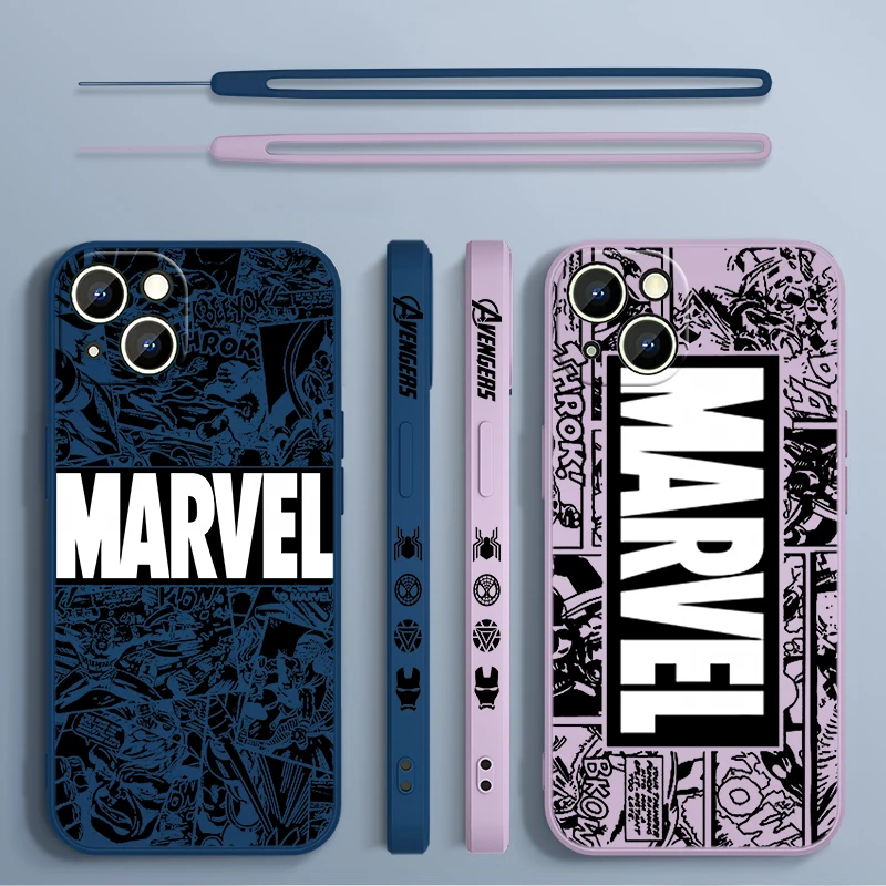 Rächer Wunder Kunst Comics Apple iPhone Handy hülle für 14 13 12 11 Pro Max Plus XS XR X 8 7 Se 2 3 Flüssigkeit links Seil Abdeckung