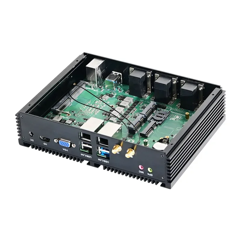 for Core i7 10510U 8565U Industrial PC Dual Network Port 6 COM Embedded Computer Industrial Control System Mini PC