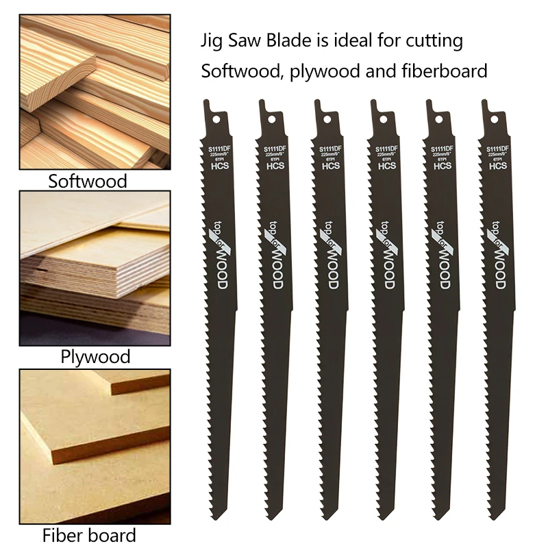 Reciprocating Saw Blade 6 inch 24TPI/9 inch 6TPI High Carbon Steel for Wood, Metal, Plastics, Aluminum Fast Cutting Tools