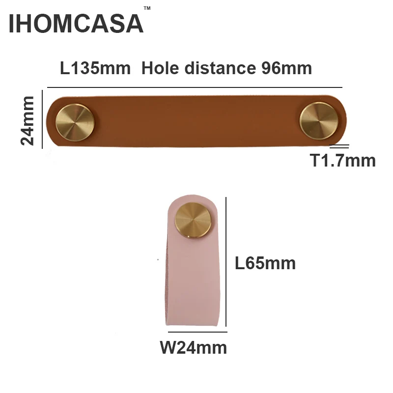 IHOMCASA Nordic Furniture Dresser Drawer Knob Gold Brass Cupboard Kitchen Cabinet Handle Wardrobe Door Pulls Artificial Leather