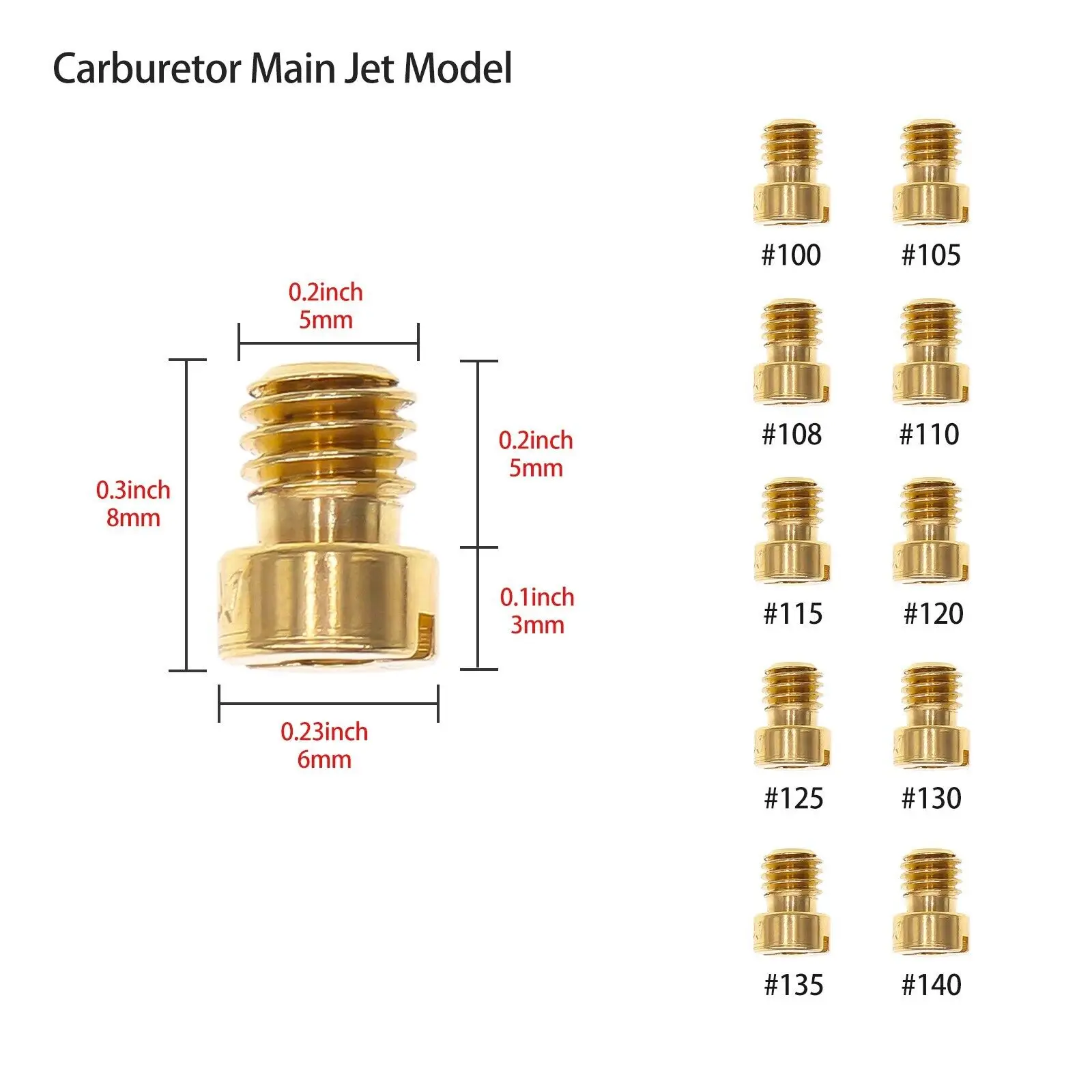 Carburetor 30PCS Main Jets & 10PCS Slow Pilot Jets for PWK Keihin OKO KOSO 100-178