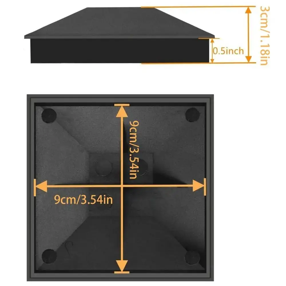 6Pcs Waterproof Pyramid Post Caps with Screws Replacement Fence Post Cover 3.5x3.5in Sun Protection Fence Column Toppers
