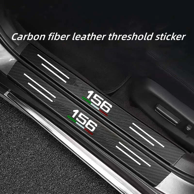 Car door guard carbon fiber threshold sticker is suitable for Alfa Romeo 156 Logo rear bumper decorative sticker