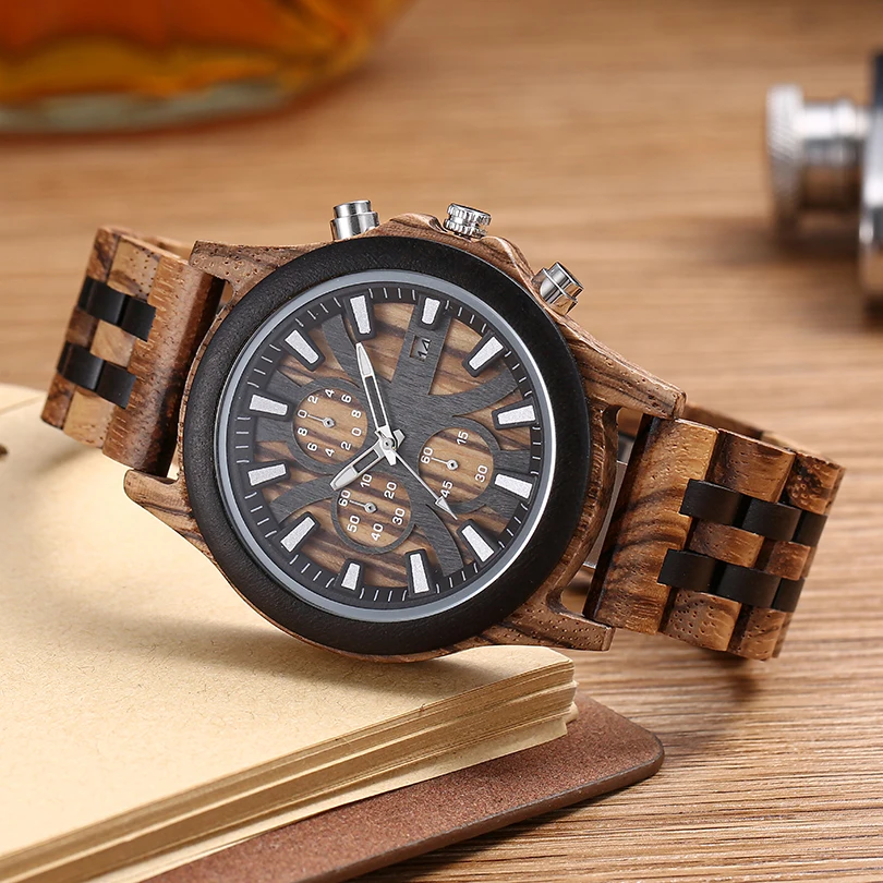 Couple Wooden Wristwatch for Men Women Quartz Man Ladies Unisex Clock Natural Sandalwood Walnut Ebony Real Colorful Wood Reloj