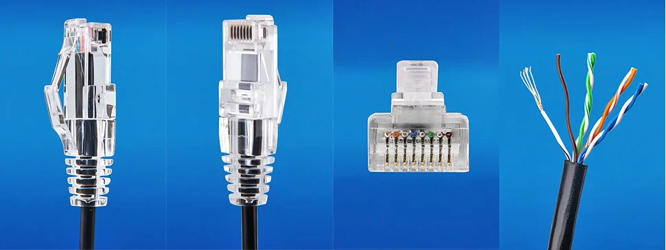 (5 Stück/Packung) Patchkabel RJ45 Farbiges UTP Cat6A 28AWG Slim Ethernet-Netzwerkkabel Cat 6 Ethernet-Kabel 4 PVC Cat7 STP Internet LAN-Kabel – Detail 4