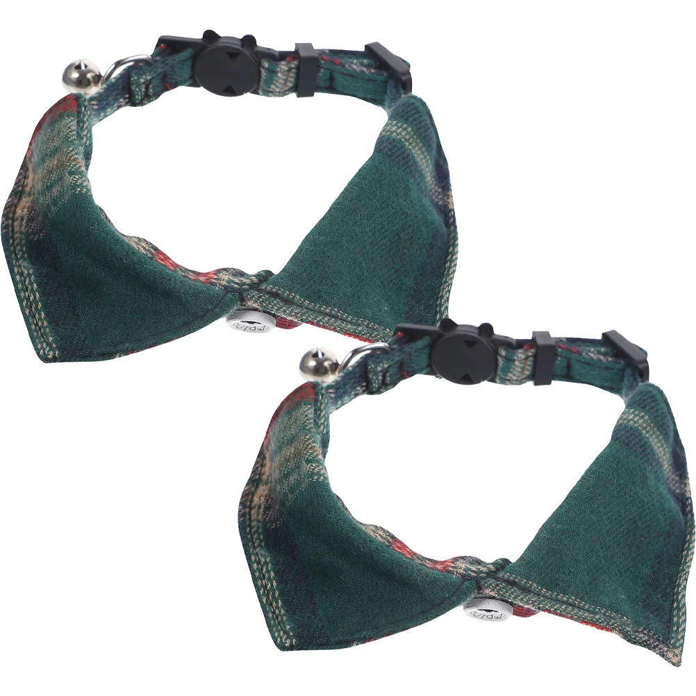 

2Pcs Cat Collar Adjustable Cute Decorative Bell Collar Safety Comfortable for Holiday Party Daily Use Cat Decor