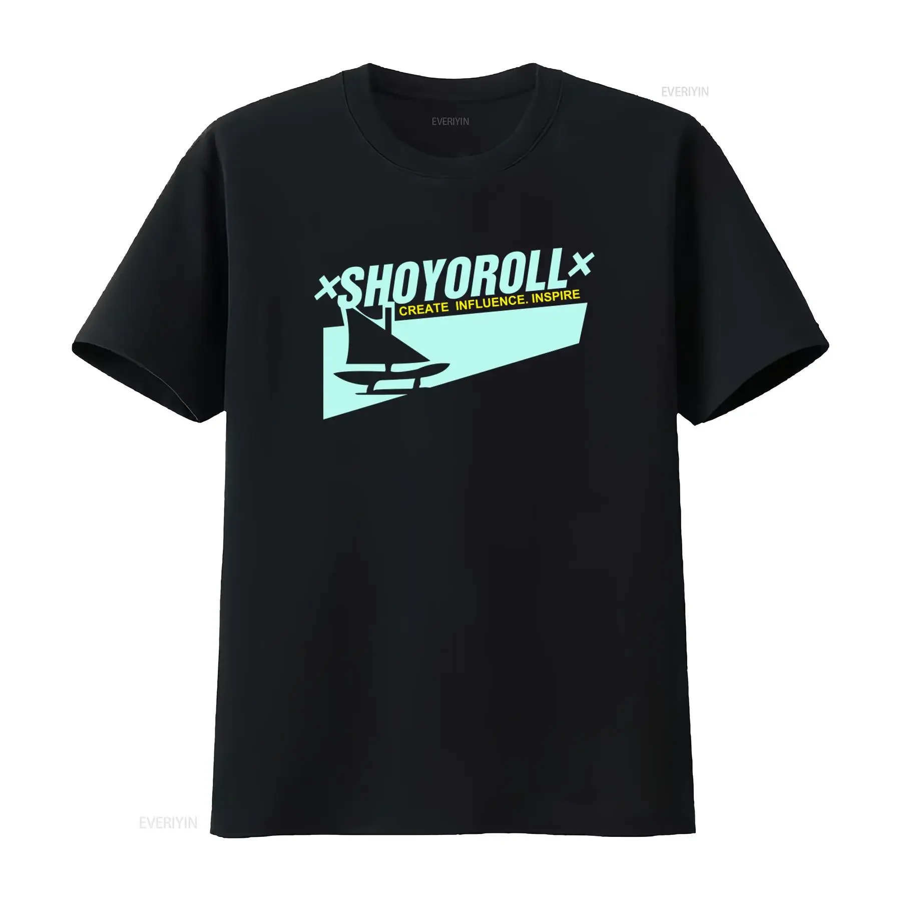 T-shirt Shoyoroll Vintage Og Boat Print : Créez l'influence, inspirez, style vintage, délavé, respirant, doux, streetwear tendance, polyvalent