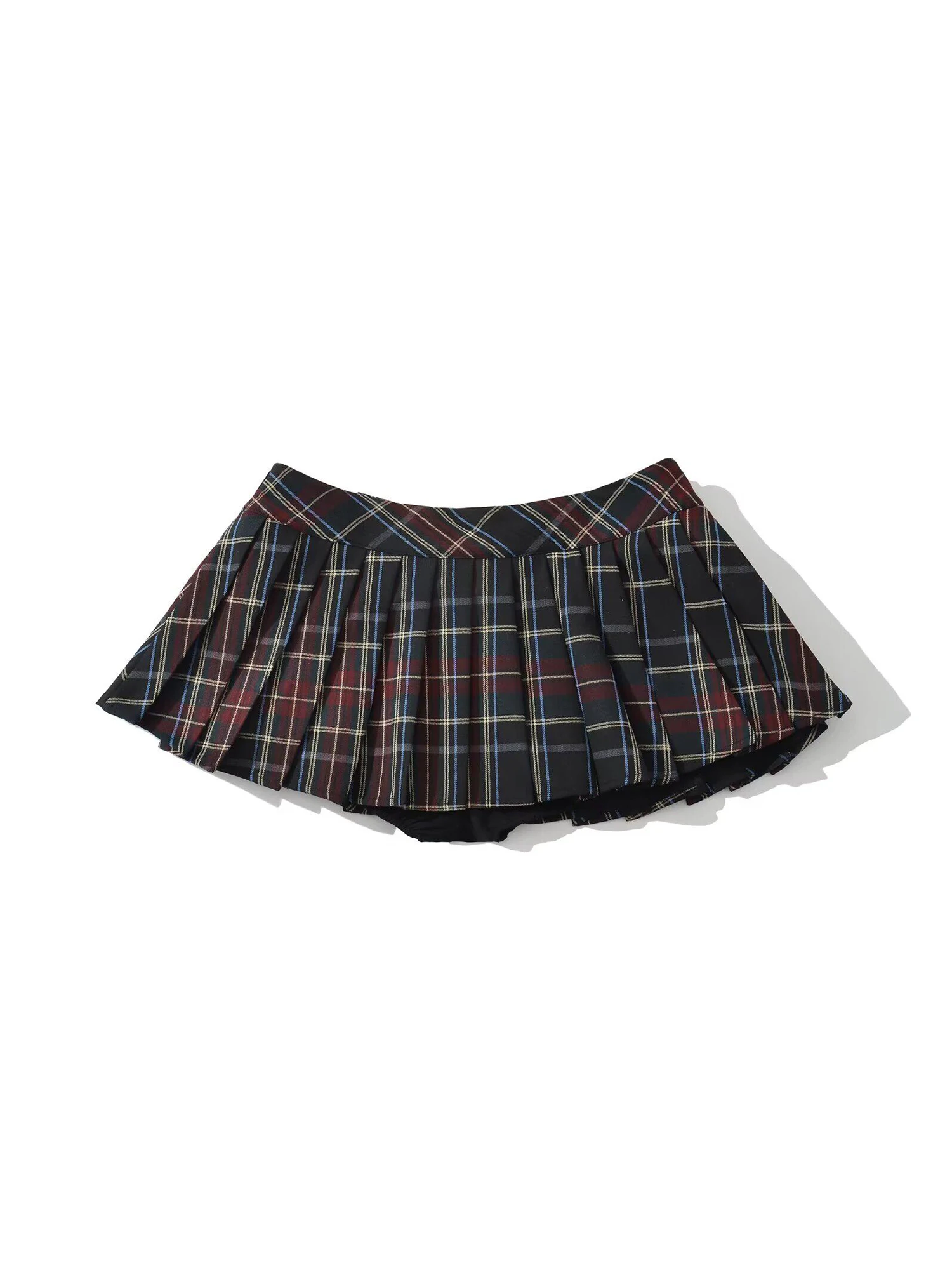 Women Black Gothic Emo Plaid Mini Skirt Vintage 2000s Low Rise Pleated Skirts Harajuku Y2k Gyaru Micro Skirt Summer 2026 Clothes