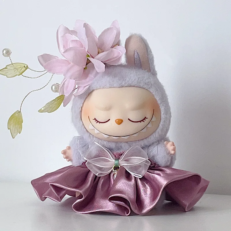 

17cm Labubu 1-3 Gen Doll Outfits | Purple Elf Costume Skirt | Clothes for Labubu Plush Pendants Accessories