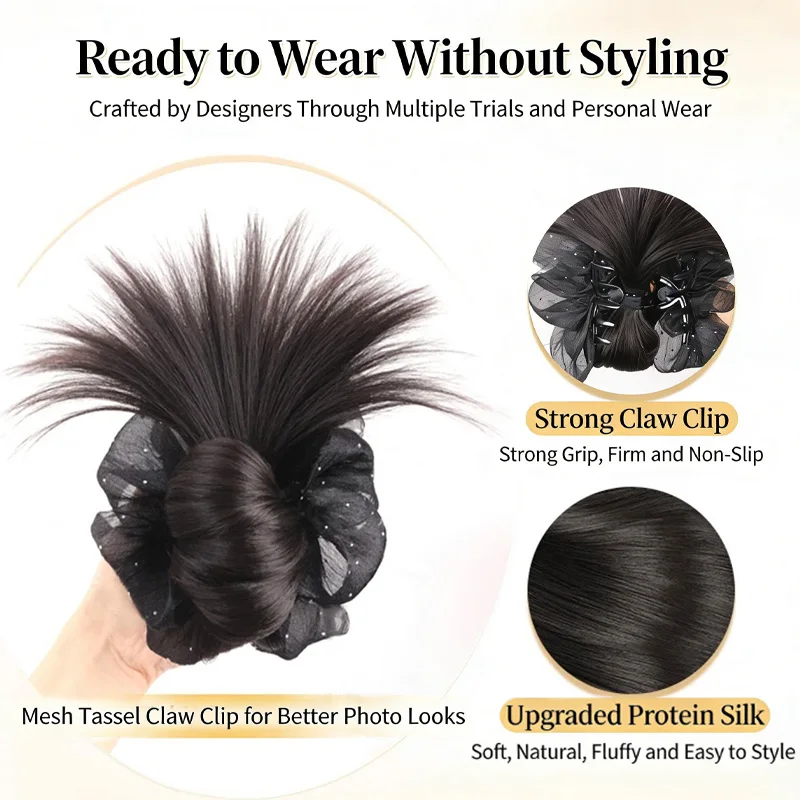 Synthetic Hair Claw for Effortless Styling - close-up view