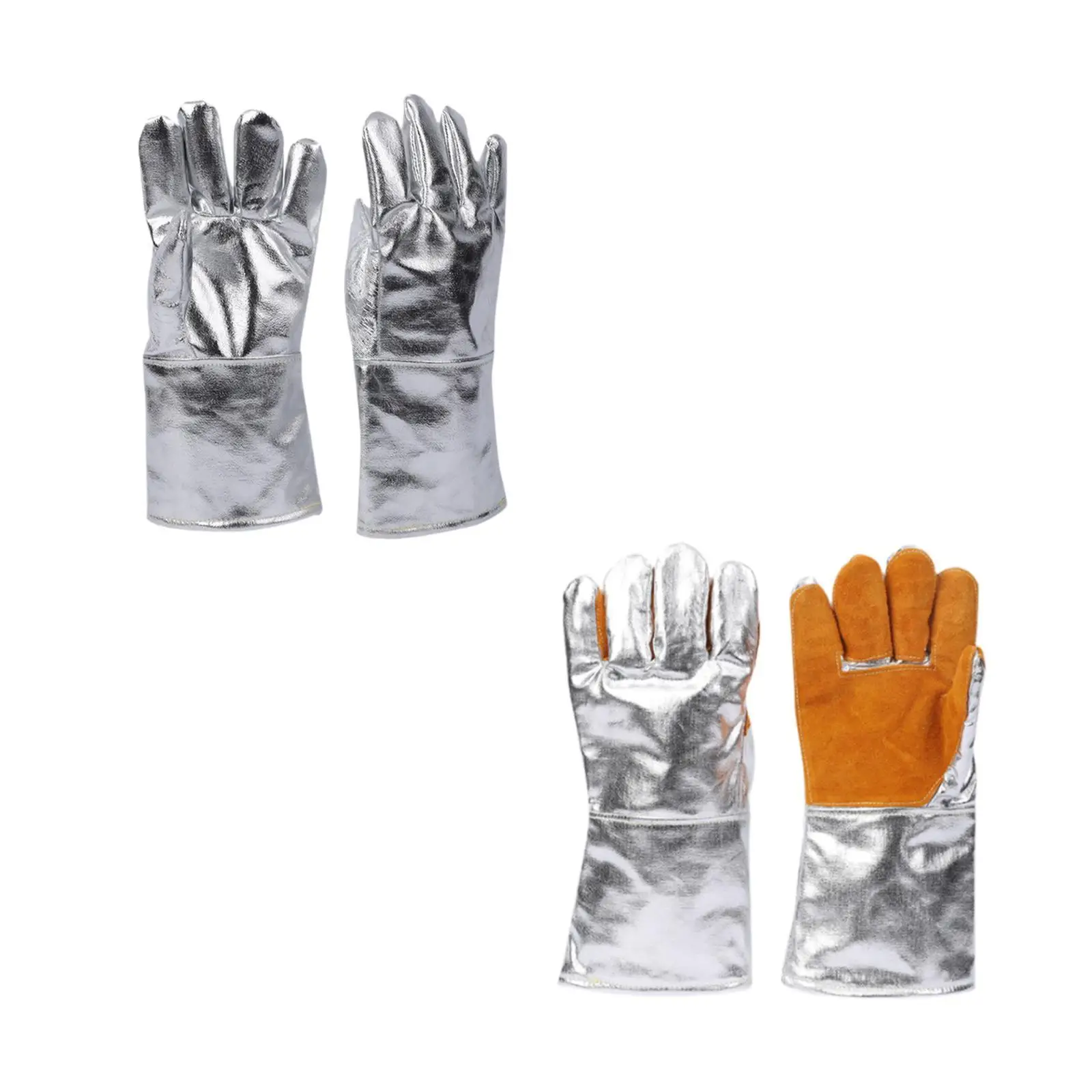 

Высокотемпературные алюминизированные перчатки, теплоизоляционные портативные многофункциональные удобные рабочие перчатки с защитой от ожогов, рабочие перчатки