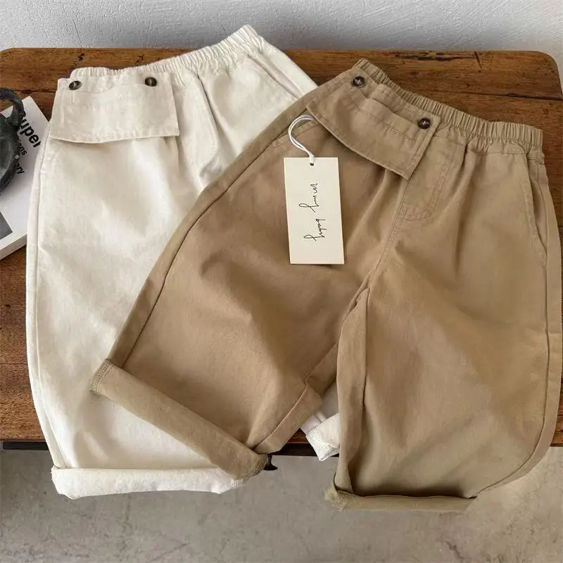 

Boys and Girl Casual Pants Children's Spring and Autumn New Style Pure Cotton Wide Leg Pants Baby Pants