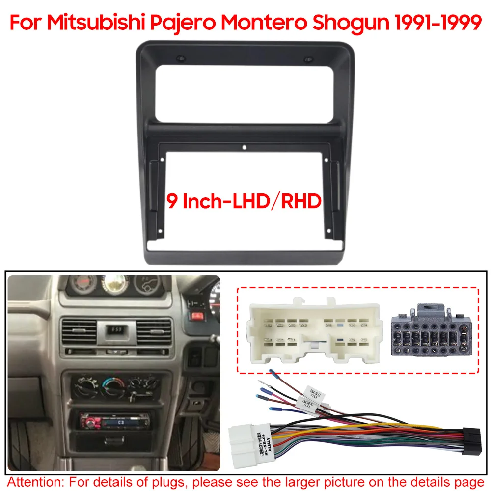 Marco de instalación para radio de coche, panel de salpicadero, fascia de montaje para Mitsubishi Pajero Montero Shogun 1991-1999