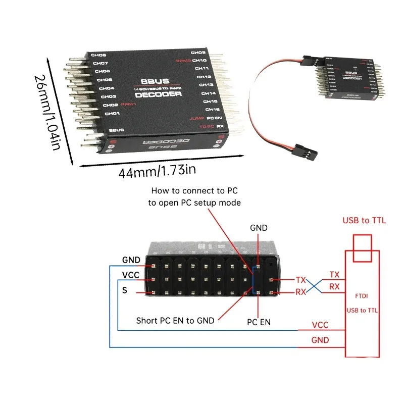SBUS TO PWM/PPM DECODER Receiver DIY SBUS To 16 Channel PWM Converter 2 Way Ppm DIY Electronic Kit