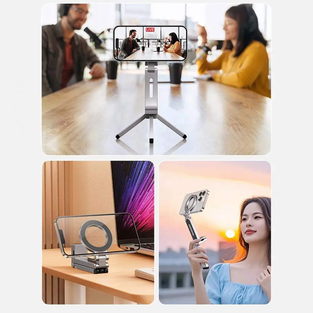 Магнитный держатель для мобильного телефона Магнитный штатив для телефона из алюминиевого сплава для серии Apple с поворотом на 360 градусов для Pro для видео