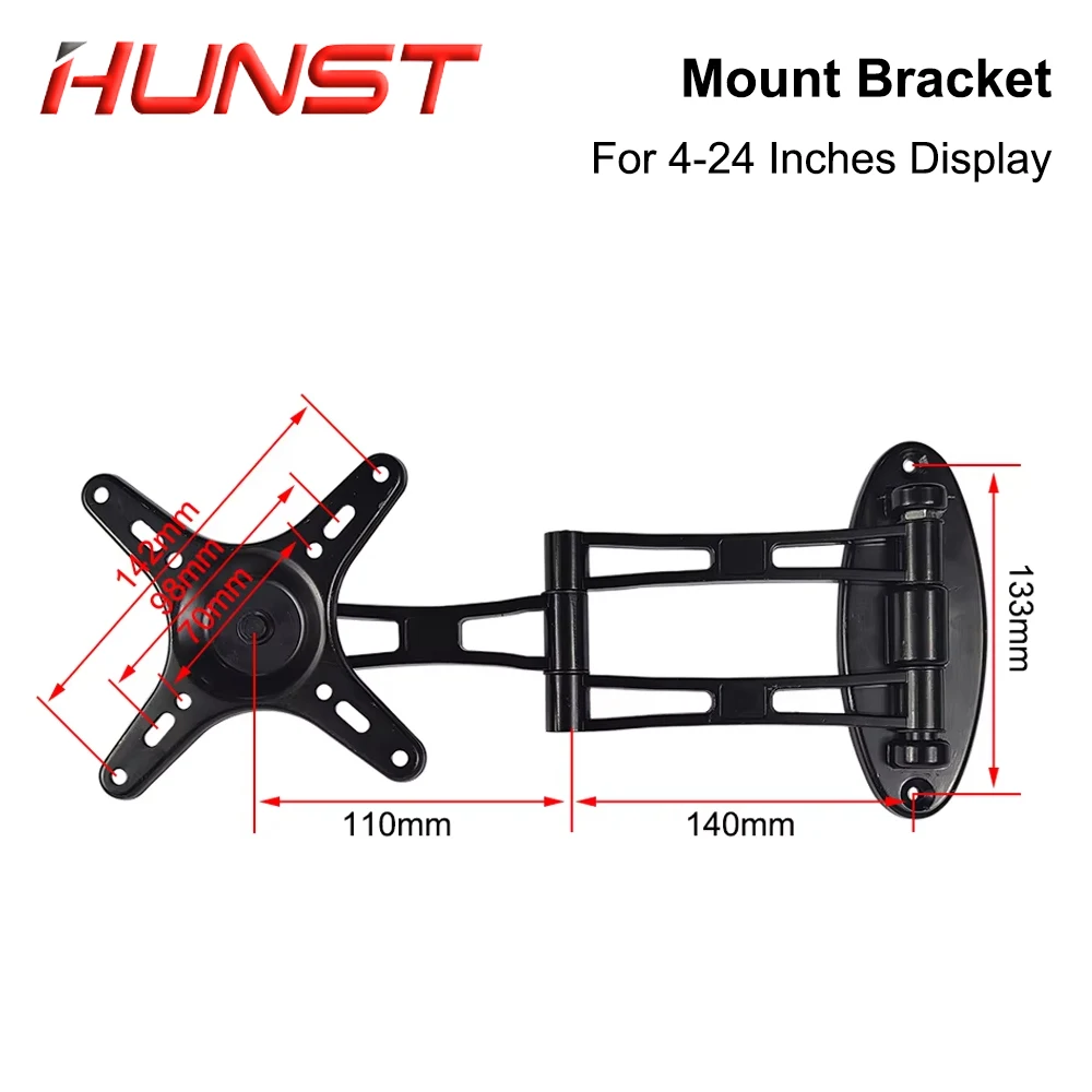 Staffa di montaggio per display TV HUNST nera 160 * 160mm per display da 4-24 pollici e supporto per monitor per macchina per marcatura laser