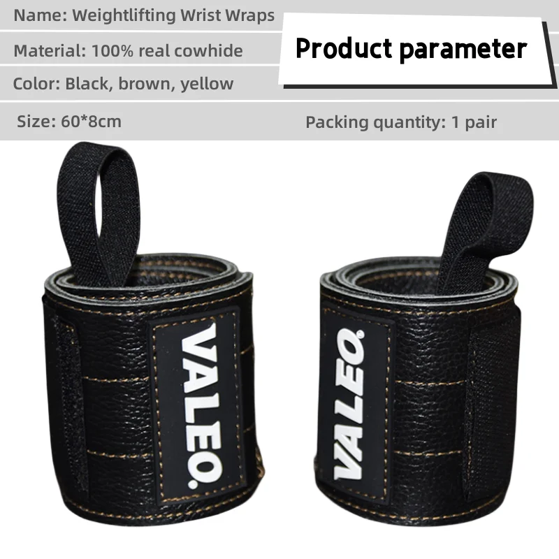 Cowhide Weight Lifting Wrist Wraps Professional Grade Wrist Support Brace Compression for Weightlifting Cross Strength Training