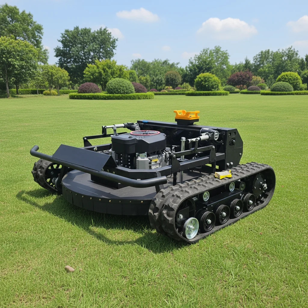 

Customize Remote Controlled Crawler Lawn Mower With Anti Slip Track Design