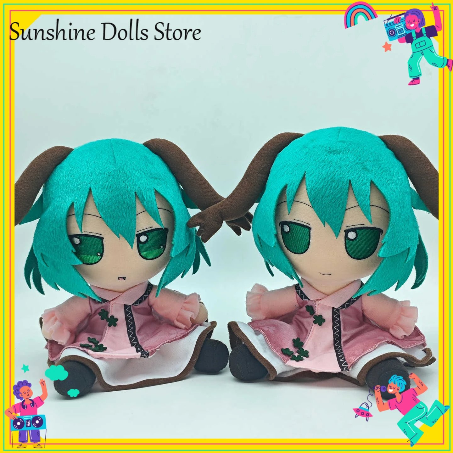 

Anime Kasodani Kyouko Touhou Project FUMO Sitting Posture Figure Stuffed Plush Doll 20cm Dress Up Clothes Outfit Toys Gift