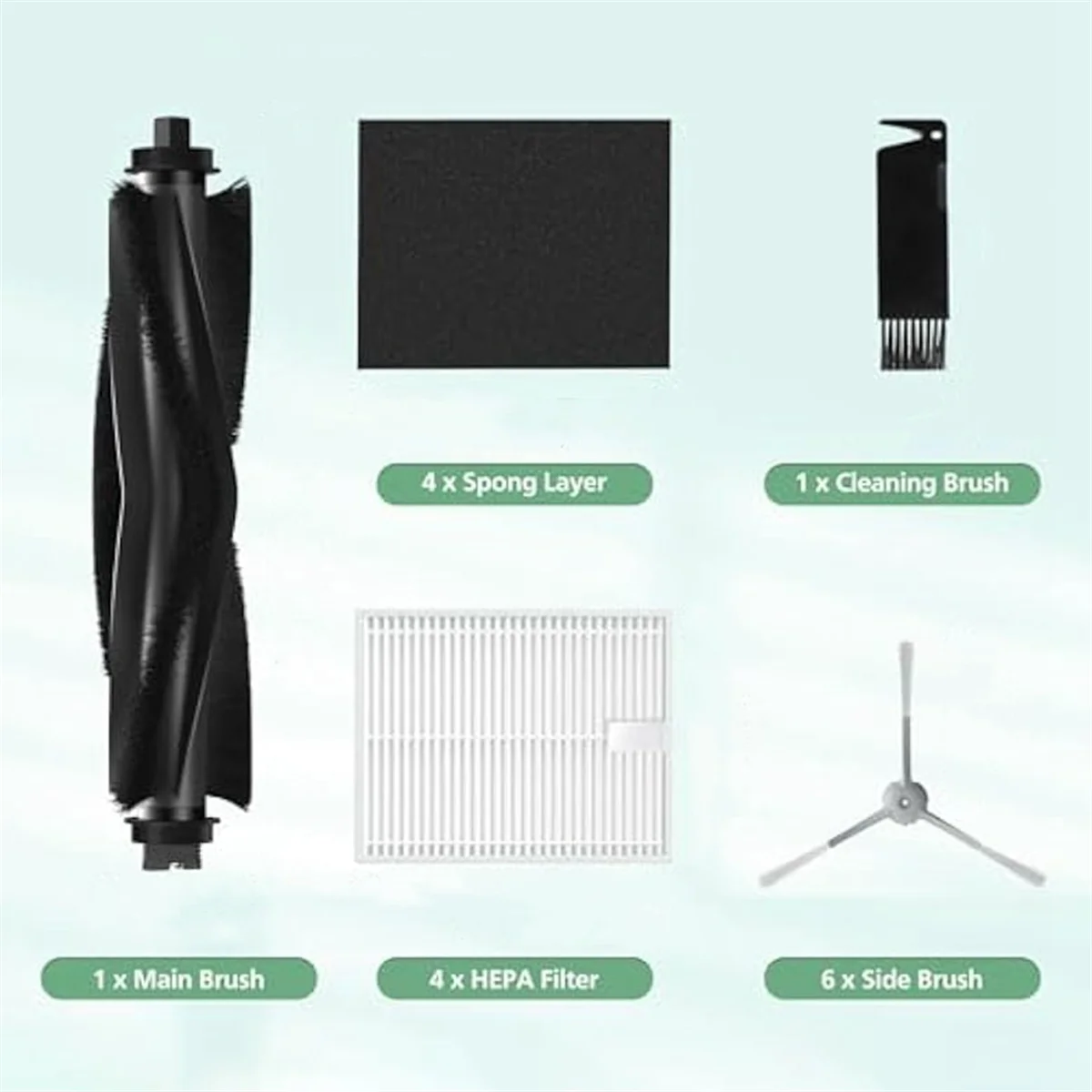 ชุดอุปกรณ์อะไหล่สำหรับ eufy L50/ L50 SES/ L60/ L60 SES หุ่นยนต์ดูดฝุ่นอะไหล่ทดแทน