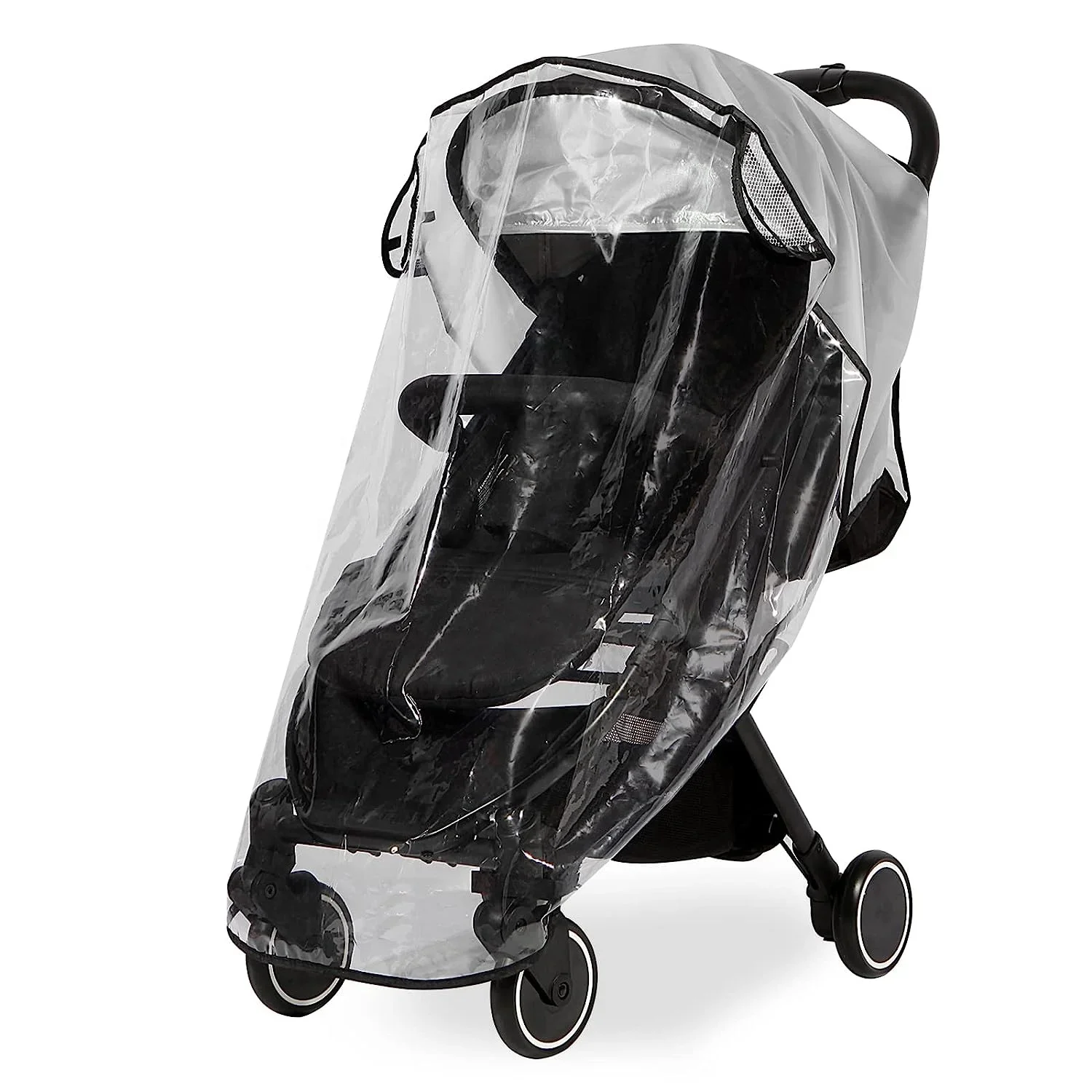 Custom Universal Waterproof Windproof Travel Weather Shield Breathable Clear Baby Stroller Rain Cover