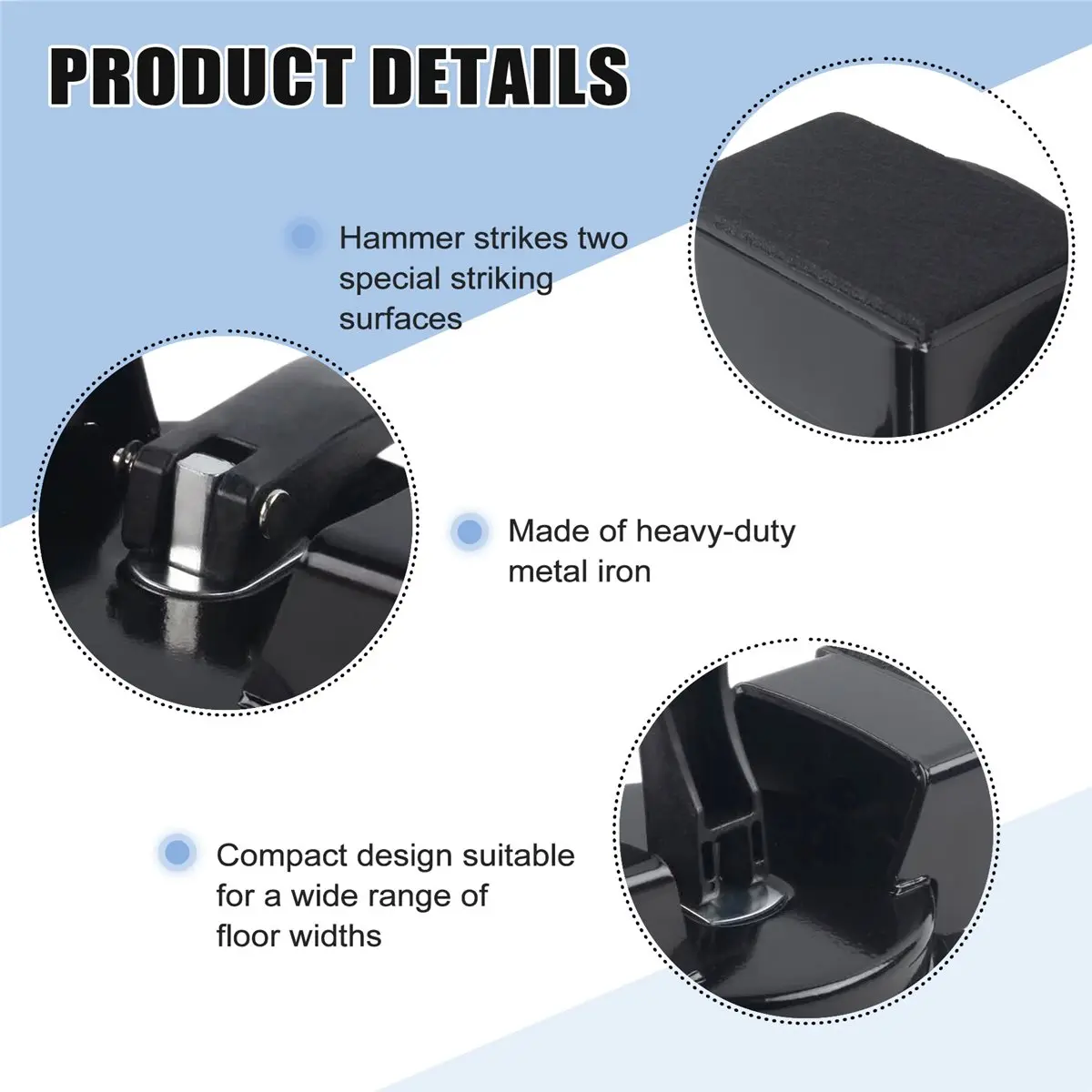 L63A Laminate Floor Fixer Tool with Suction Cup Plank Repair Tool for Smooth , Iron Heavy Duty Flooring Fixer
