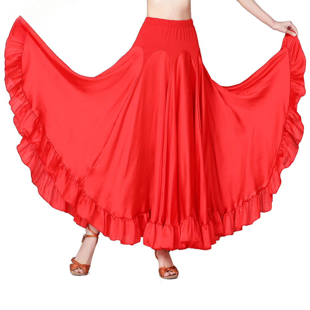 National Standard Dance Dress Modern Social Large Swing Half Length Skirt New Stage Competition Dress Waltz Large Swing Skirt