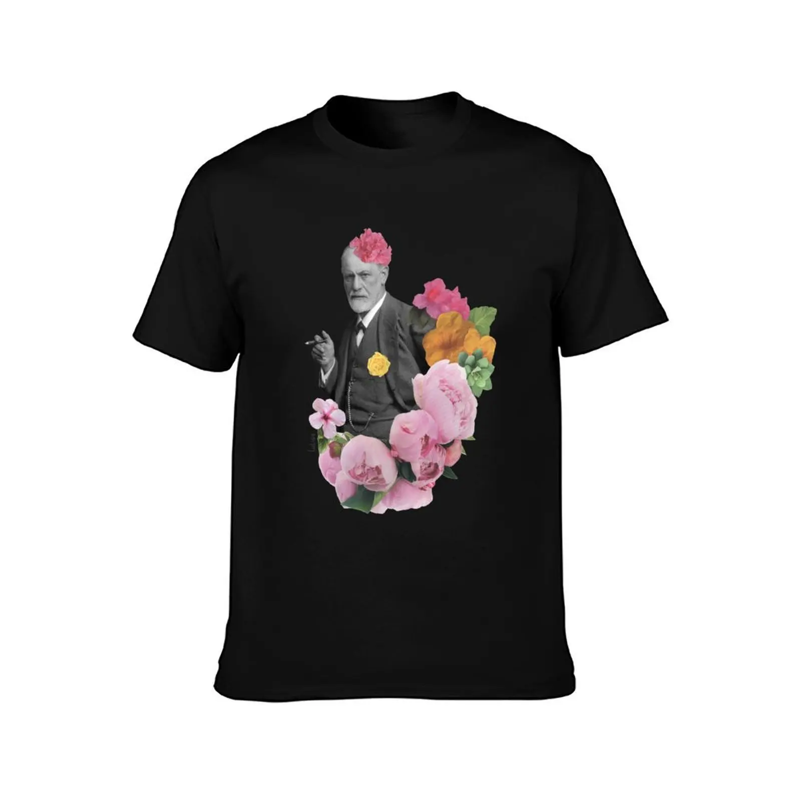 Sigmund Freud collage T-Shirt Simple Line Art Print Tee T-Shirt